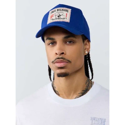 True Religion Men's Logo Big T Patch Hat In Blue