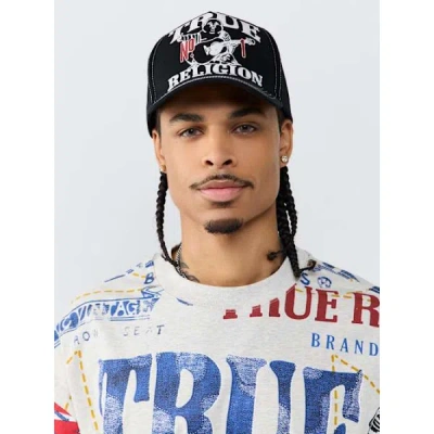 True Religion Men's Logo Buddha Hat In Black