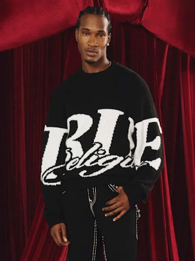 True Religion Men's Logo Crewneck Sweater In Black
