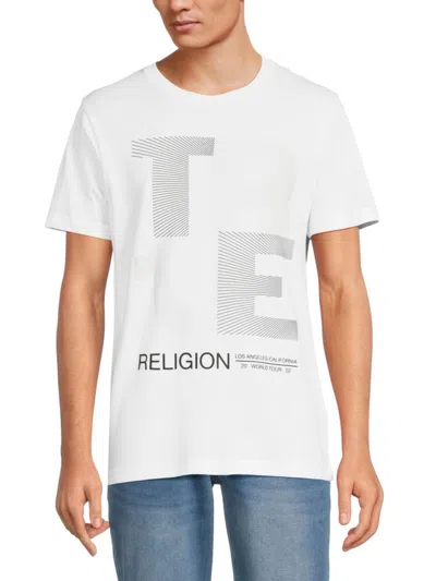 True Religion Men's Logo Graphic Tee In Optic White