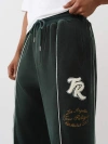 True Religion Men's Logo Patch Velour Track Pant In Green