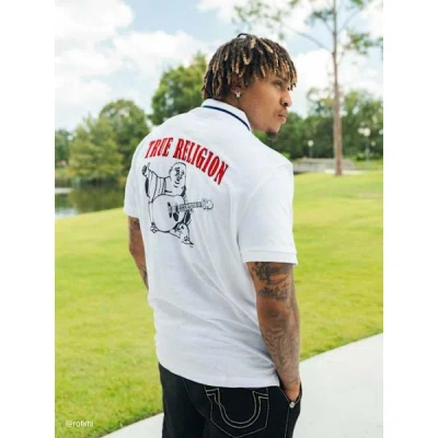 True Religion Men's Logo Polo Shirt In White