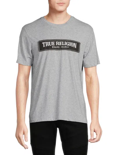 True Religion Men's Logo Short Sleeve Tee In Heather Grey