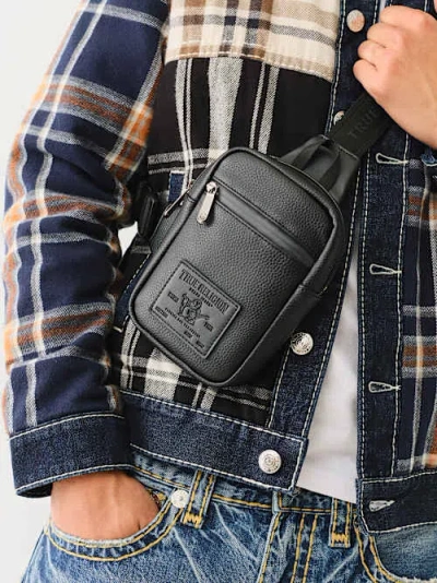 True Religion Men's Logo Sling Bag In Black