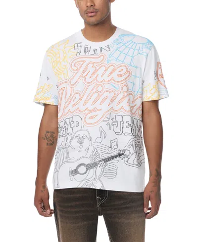 TRUE RELIGION MEN'S LOGO TEE GRAPHIC PUFF-PRINT T-SHIRT
