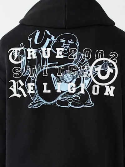 True Religion Men's Logo Zip Hoodie In Black