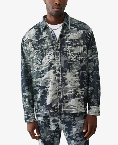 TRUE RELIGION MEN'S LONG-SLEEVE JACQUARD WESTERN SUPER-T SHIRT