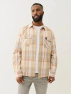 True Religion Men's Long Sleeve Plaid Workwear Shirt In Neutral