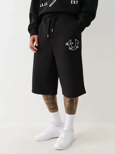 True Religion Men's Long Sweat Short In Black