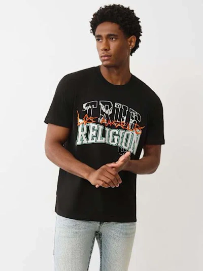 True Religion Men's Mixed Logo Typeface T-shirt In Black