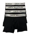 True Religion Men's Modal Boxer Briefs In Black/silver