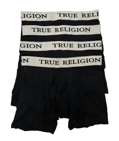 True Religion Men's Modal Boxer Briefs In Black/silver