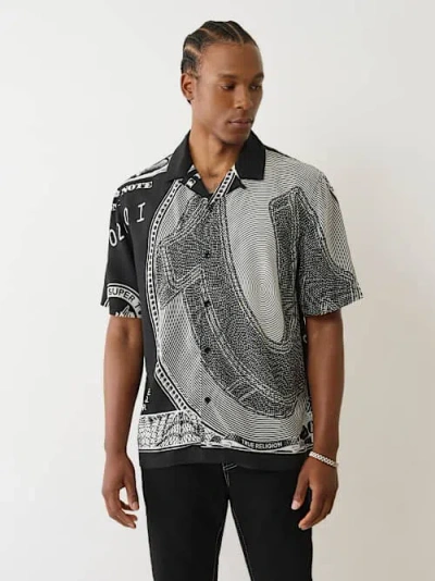 True Religion Men's Money Camp Collar Shirt