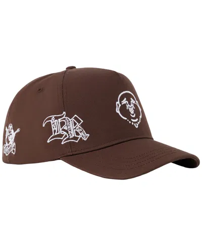 True Religion Men's Multi Logo Baseball Hat In Chestnut