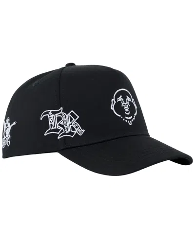 True Religion Men's Multi Logo Baseball Hat In Jet Black