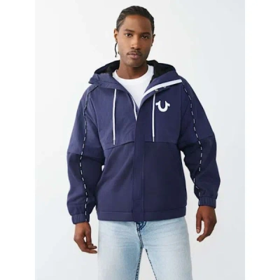 True Religion Men's Nylon Fleece Zip-off Jacket In Blue