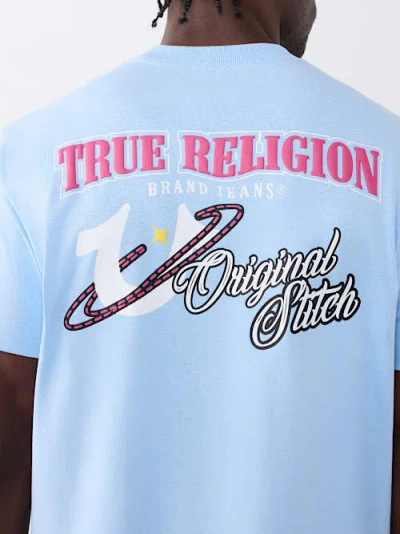 True Religion Men's Og Stitch Horseshoe T-shirt In Blue