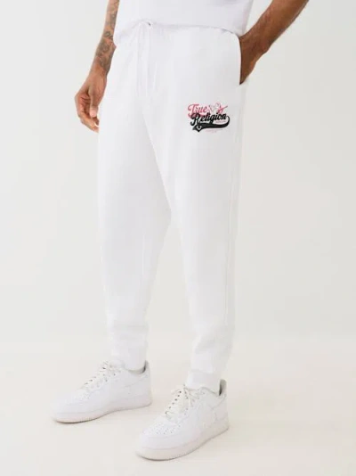 True Religion Men's Old Skool Jogger In White