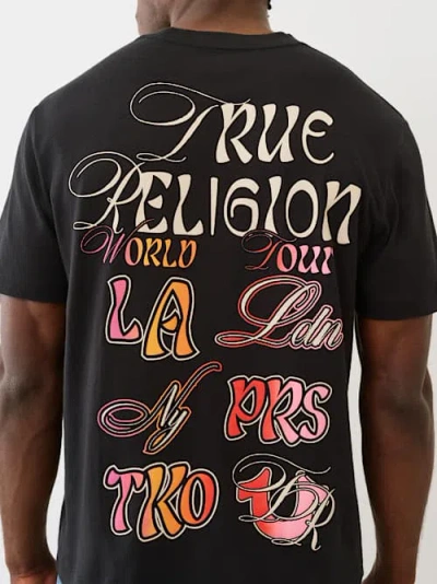 True Religion Men's Ombre World Tour Graphic T-shirt