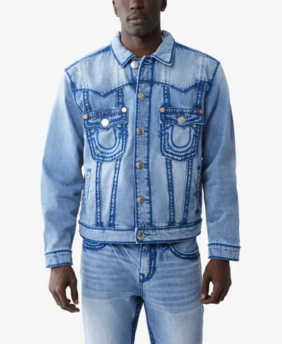 True Religion Men's Oversize Rope Stitch Jimmy Jacket In Rocky Point Light Wash