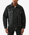 True Religion Men's Oversized Super T Coated Denim Jacket In Black