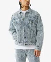 True Religion Men's Oversized Distressed Rope Stitch Jacket In Blue