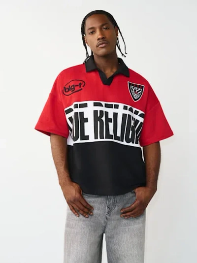 True Religion Men's Oversized Jersey Polo Shirt In Multi