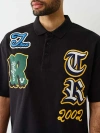 True Religion Men's Short Sleeve Overt Patch Polo Shirt In Black