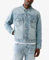 True Religion Super T Oversize Logo Appliqué Denim Jacket In Blue