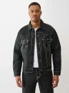 True Religion Men's Oversized Super T Coated Denim Jacket In Black