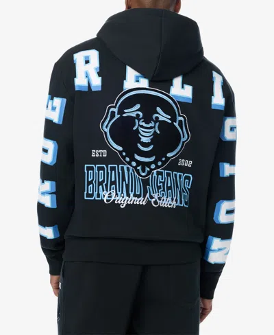 True Religion Men's Overt Buddha Logo Hoodie In Blue