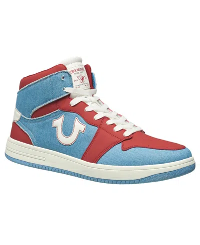 True Religion Men's Owen High Top Sneaker In Demin Red