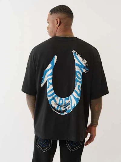 True Religion Painted Oversized Cotton Graphic T-shirt In Black
