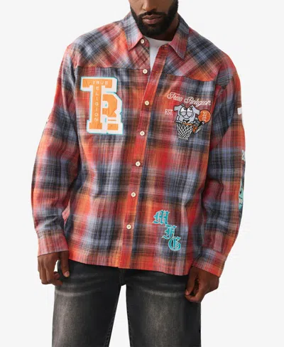 True Religion Men's Patch Long-sleeve Flannel Shirt In Multi