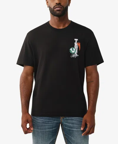 True Religion Men's Pennant Logo T-shirt In Black