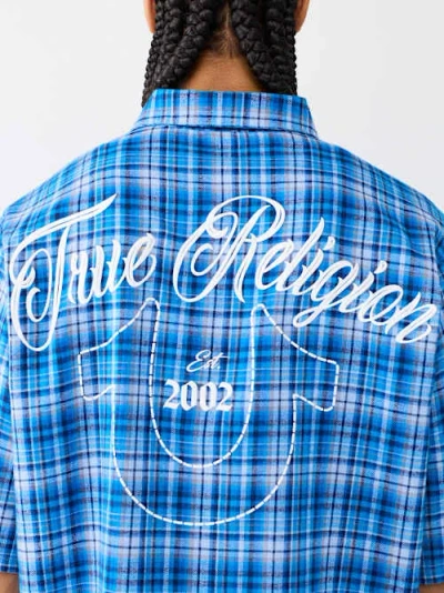 True Religion Men's Plaid Shirt In Blue