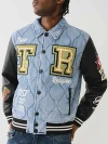 True Religion Long-sleeved Denim Coat In Blue