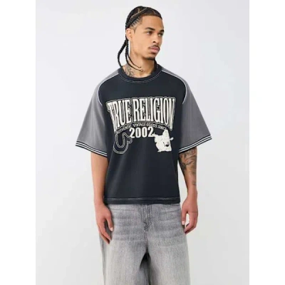 True Religion Men's Raglan Shirt Heavyweight Boxy Knit Top In Multi