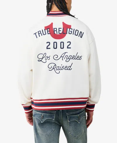 True Religion Men's Raised In Los Angeles Terry Sweatshirt In White