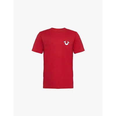True Religion Vintage Flock Brand-print Cotton-jersey T-shirt In Red Dahlia