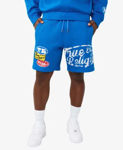 True Religion Men's Regular-fit Logo Patch Sweat Shorts In Blue