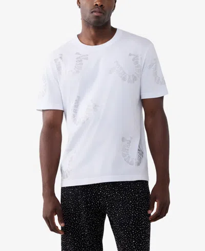 True Religion Wrapped Crystal Logo Graphic T-shirt In White