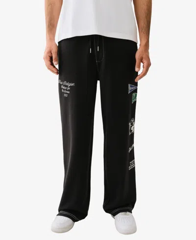 True Religion Men's Reverse Terry Baggy Sweatpants In Jet Black