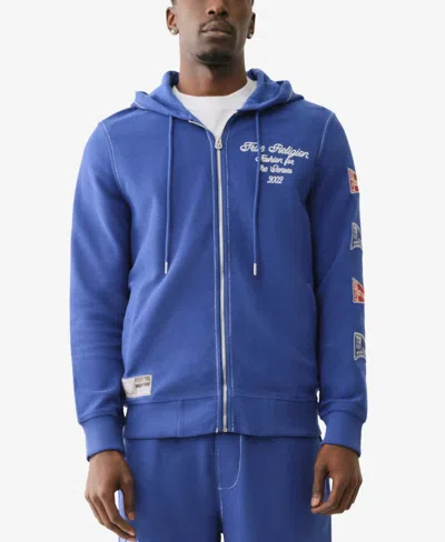 TRUE RELIGION MEN'S REVERSE TERRY ZIP UP HOODIE