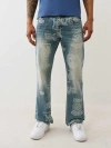 True Religion Men's Ricky All Over Print Straight Jean 34" In Blue