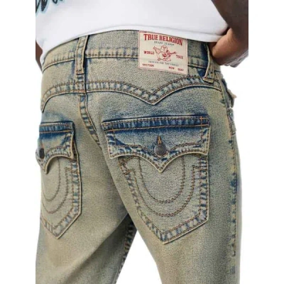 True Religion Men's Ricky Big T Jimmy Flap Straight Jean 34" In Green