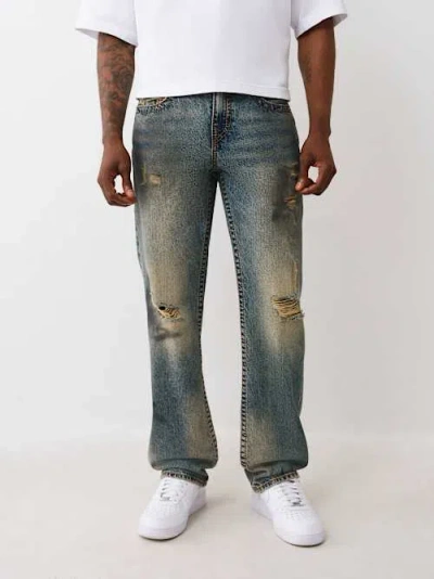 True Religion Men's Ricky Big T Straight Jean 34" In Blue