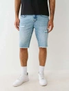 True Religion Men's Ricky Distressed Frayed Short In Blue