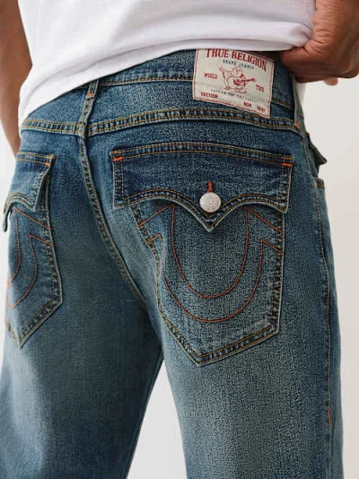 True Religion Men's Ricky Flap Straight Jean In Yellow