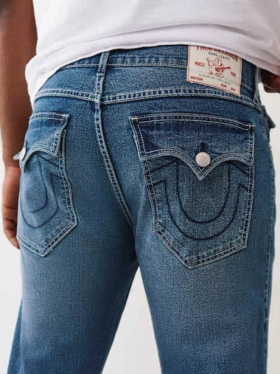 True Religion Men's Ricky Flap Straight Jean In Blue